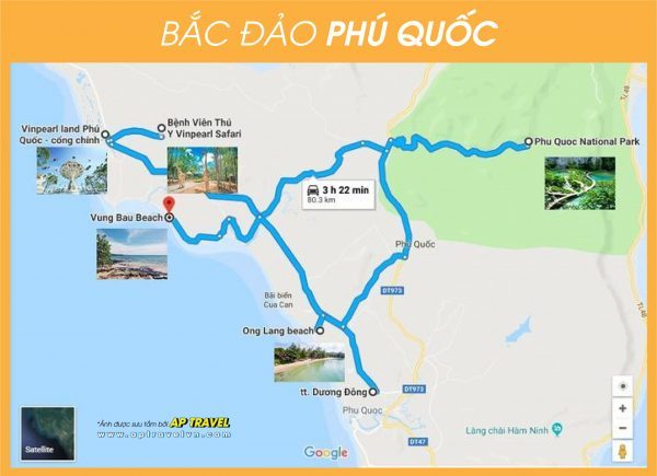 Bản đồ du lịch Bắc Đảo Phú Quốc